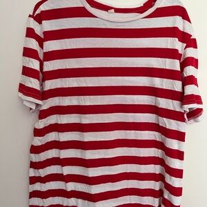 Striped Red and White Men's Short Sleeve Tee